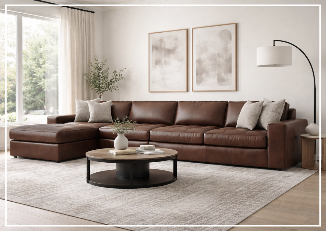 Bernhardt Nest Leather Modular Sectional With Chaise