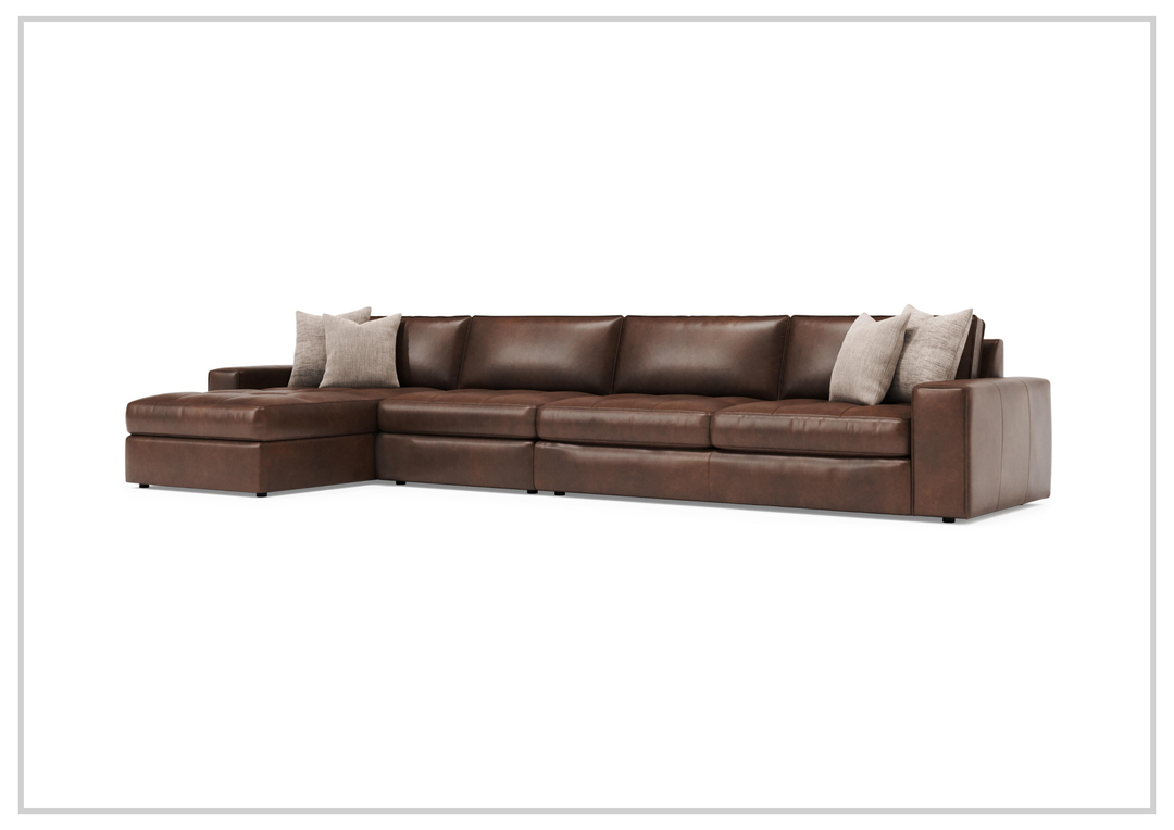 Bernhardt Nest Leather Modular Sectional With Chaise