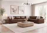Bernhardt Nest Leather Sectional Sofa L-Shape Throw Pillow - SOFABED