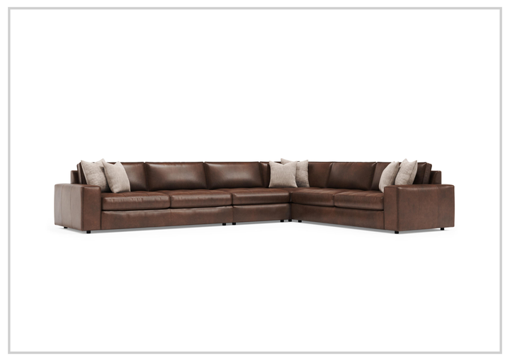 Bernhardt Nest Leather Sectional Sofa L-Shape Throw Pillow - SOFABED