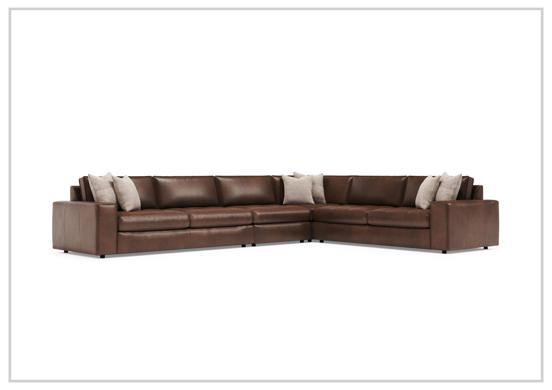 Bernhardt Nest Leather Sectional Sofa L-Shape Throw Pillow - SOFABED