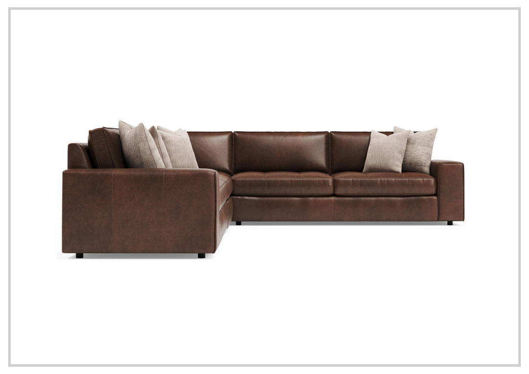 Bernhardt Nest Leather Sectional Sofa L-Shape Throw Pillow - SOFABED