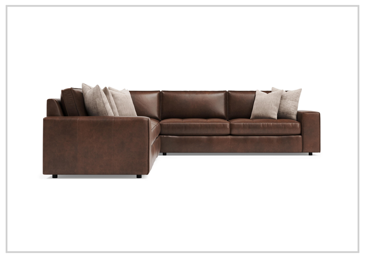 Bernhardt Nest Leather Sectional Sofa L-Shape Throw Pillow - SOFABED