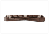 Bernhardt Nest Leather Sectional Sofa L-Shape Throw Pillow - SOFABED