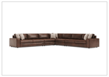 Bernhardt Nest Leather Sectional Sofa L-Shape Throw Pillow - SOFABED