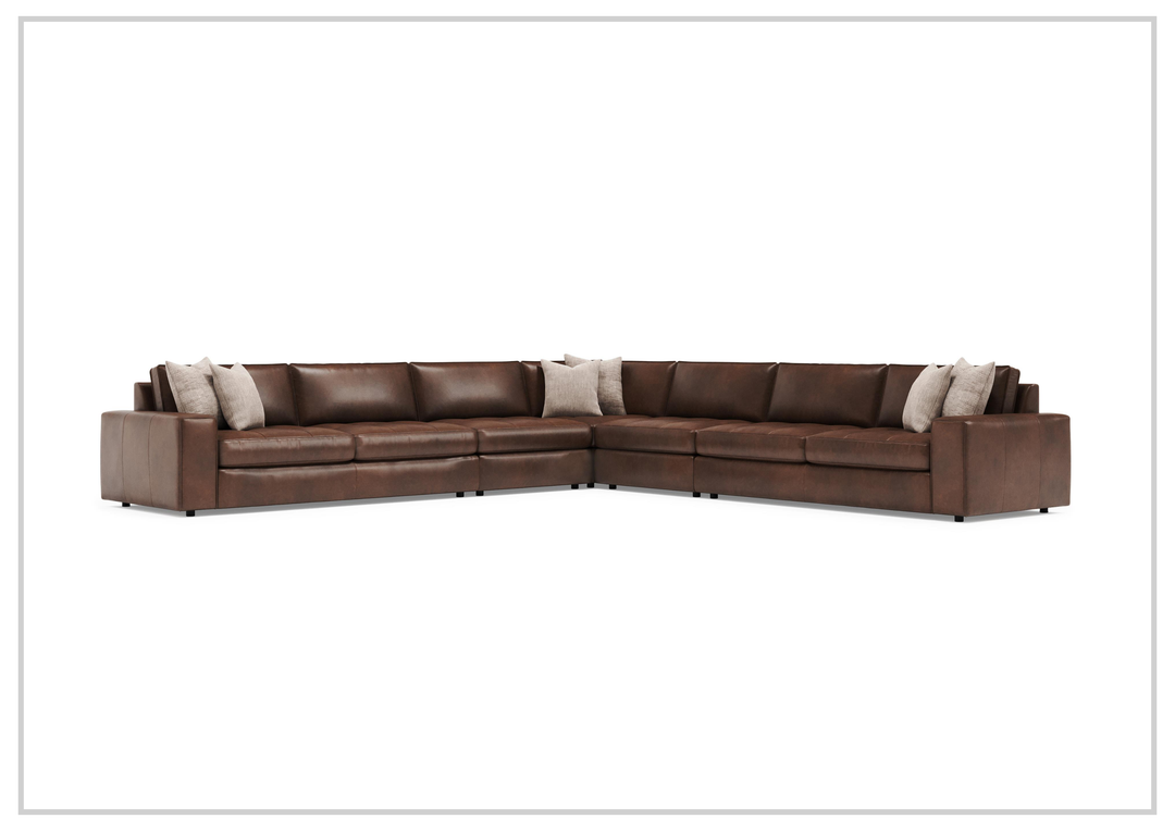 Bernhardt Nest Leather Sectional Sofa L-Shape Throw Pillow - SOFABED