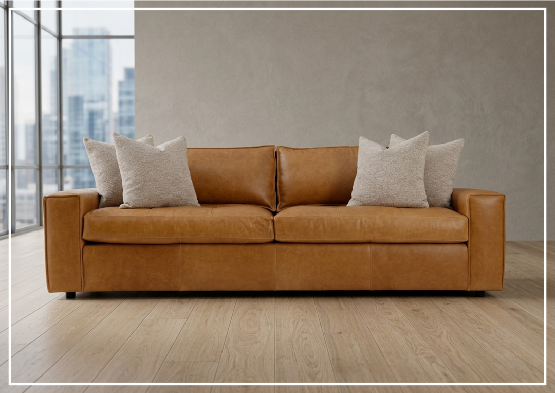 Bernhardt Nest Leather Sofa with Modern Styling