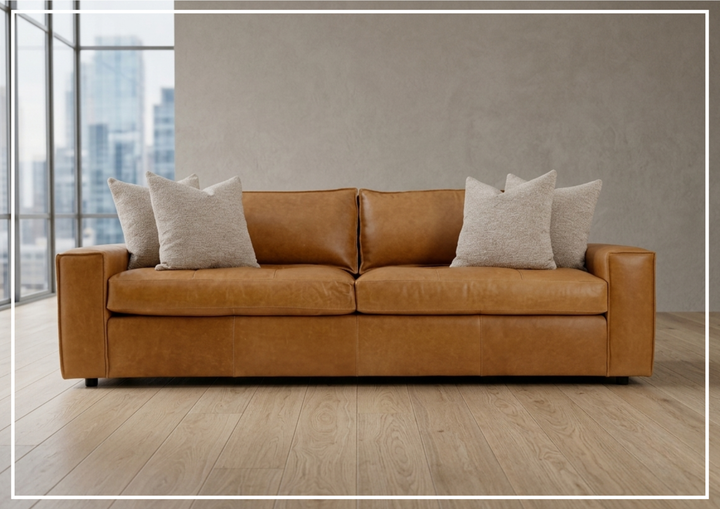 Bernhardt Nest Leather Sofa with Modern Styling