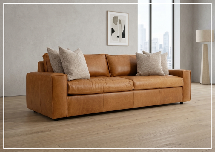 Bernhardt Nest Leather Sofa with Modern Styling