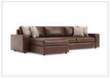 Bernhardt Nest Leather 2-Piece Sectional With Chaise Sofa - SOFABED