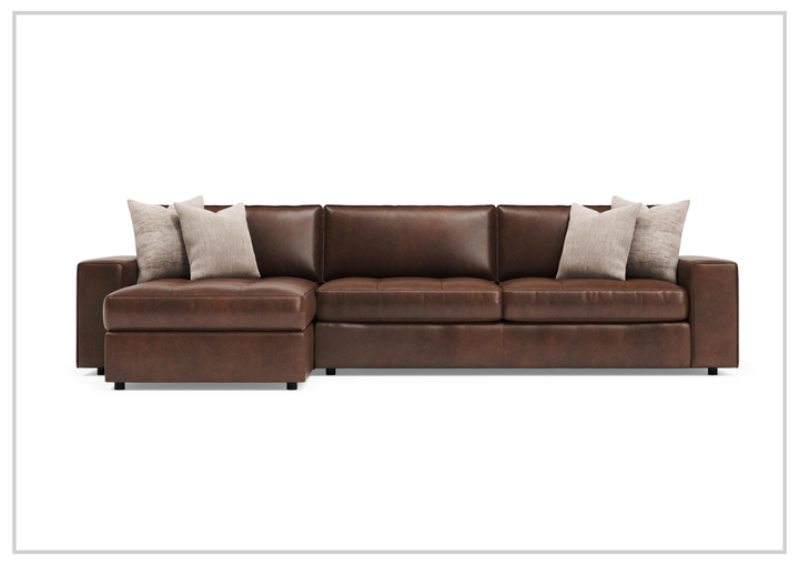 Bernhardt Nest Leather 2-Piece Sectional With Chaise Sofa - SOFABED