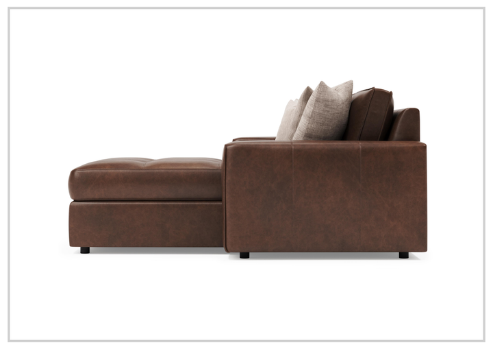 Bernhardt Nest Leather 2-Piece Sectional With Chaise Sofa - SOFABED