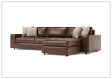 Bernhardt Nest Leather 2-Piece Sectional With Chaise Sofa - SOFABED