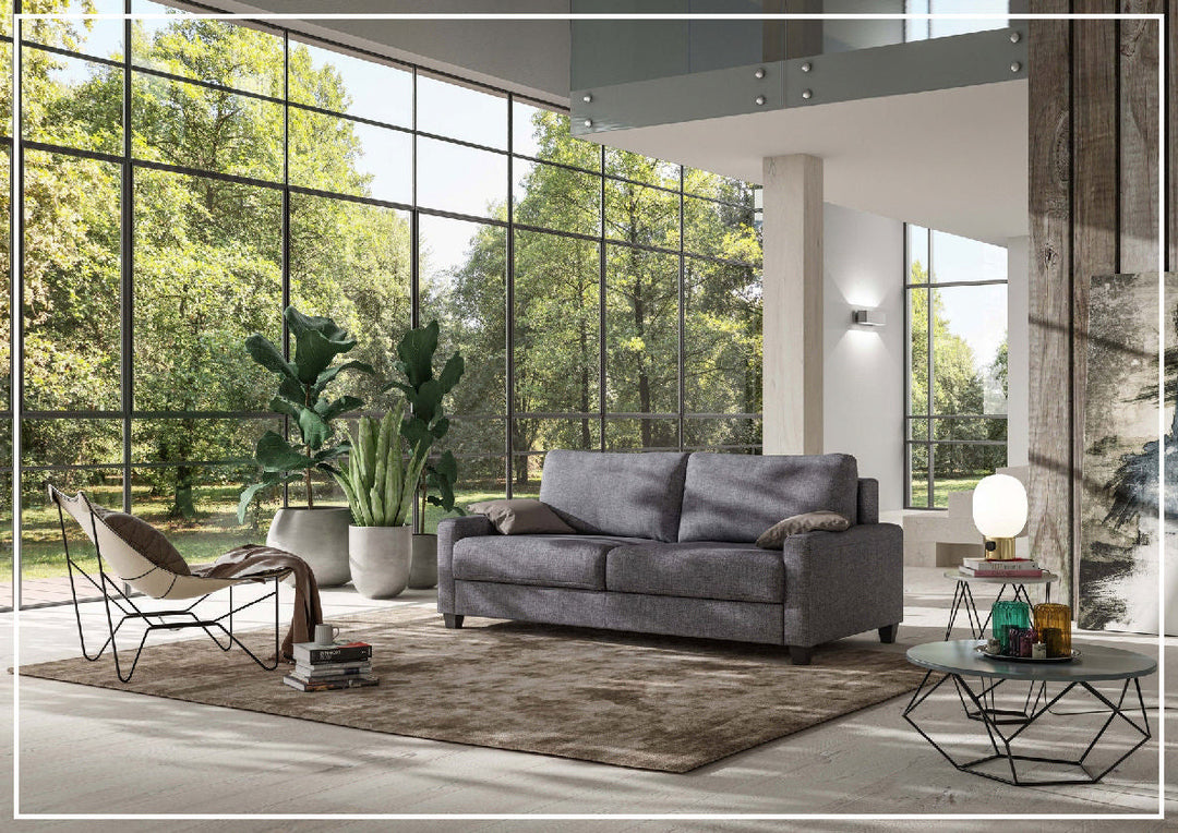 Luonto Nico Fabric Sleeper Sofa in All Sizes With Walnut or Chrome Leg Finish-SOFABED