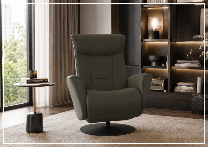 Fjords Oskar Leather Power Recliner Chair with Swivel Glider Base-Sofa Bed