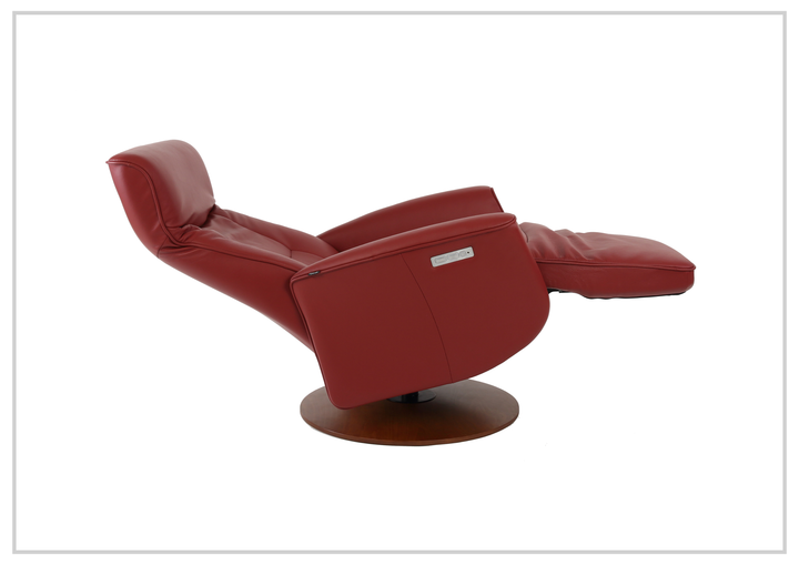 Fjords Oskar Leather Power Recliner Chair with Swivel Glider Base-Sofa Bed
