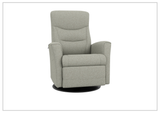 Fjords Oslo Leather Manual Recliner Glider Chair with Swivel Base-Sofabed