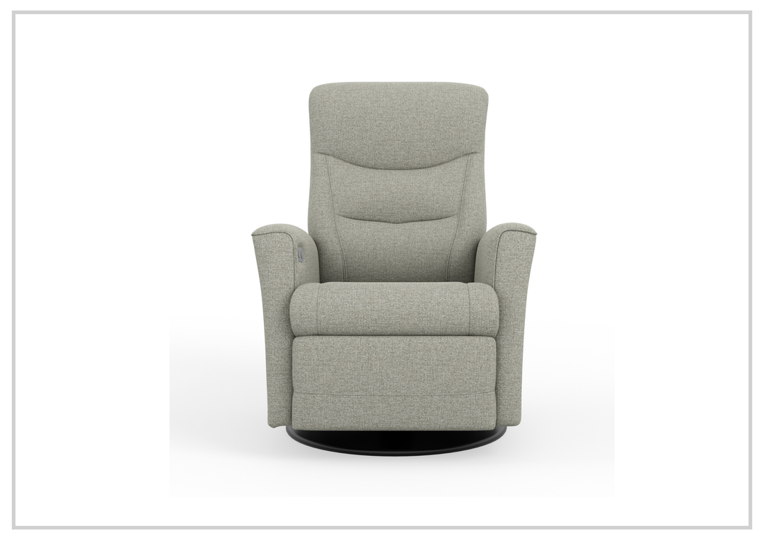 Fjords Oslo Leather Manual Recliner Glider Chair with Swivel Base-Sofabed