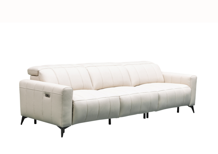 Klaussner Capri 3-seater Beige Leather Power Reclining Sofa