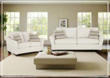 Klaussner Linville Cream Fabric Living Room Set (Sofa + Loveseat)