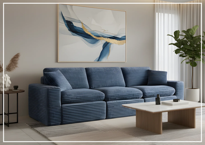 Klaussner Pacira Fabric 3-Seater Sofa With Matching Ottoman - SOFABED