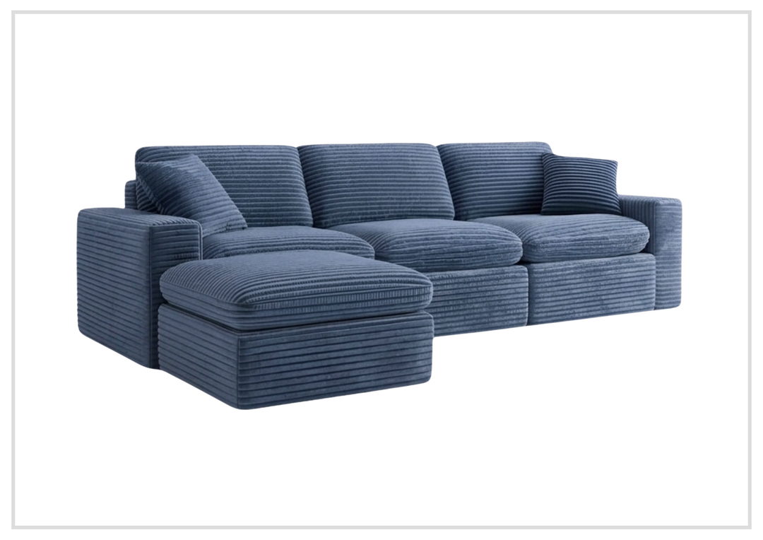 Klaussner Pacira Fabric 3-Seater Sofa With Matching Ottoman - SOFABED