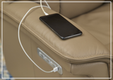 Fjords Paris Leather Power Swivel Recliner Chair with Rocking Motion-Sofabed