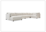 Bernhardt Parker Fabric Sectional With Chaise With Box-Edge Pillows - SOFABED