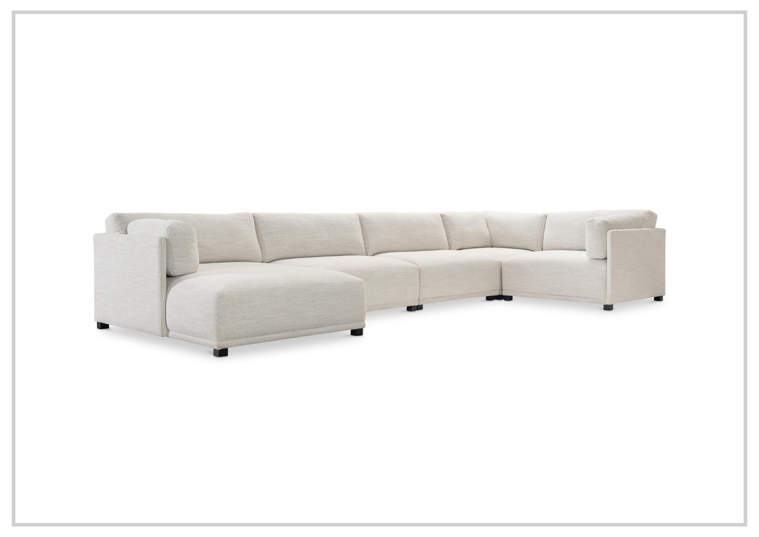 Bernhardt Parker Fabric Sectional With Chaise With Box-Edge Pillows - SOFABED