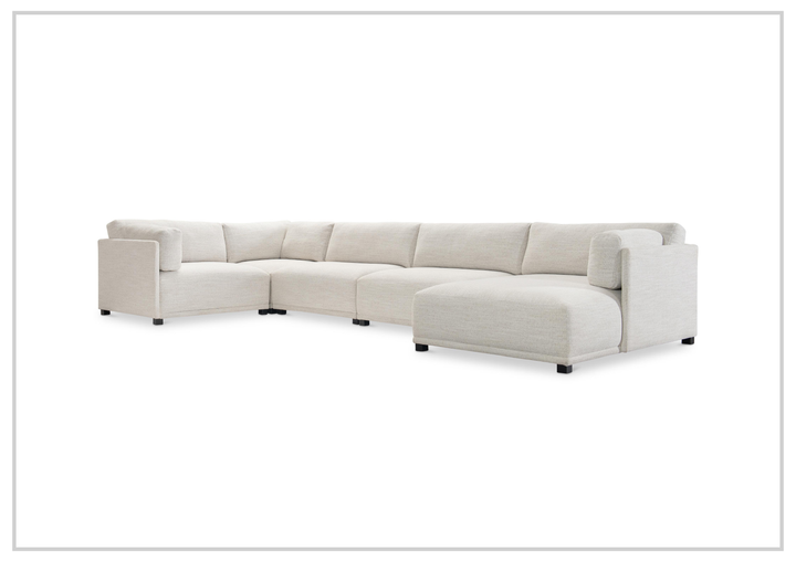 Bernhardt Parker Fabric Sectional With Chaise With Box-Edge Pillows - SOFABED