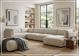 Bernhardt Parker Fabric Sectional With Chaise With Box-Edge Pillows - SOFABED