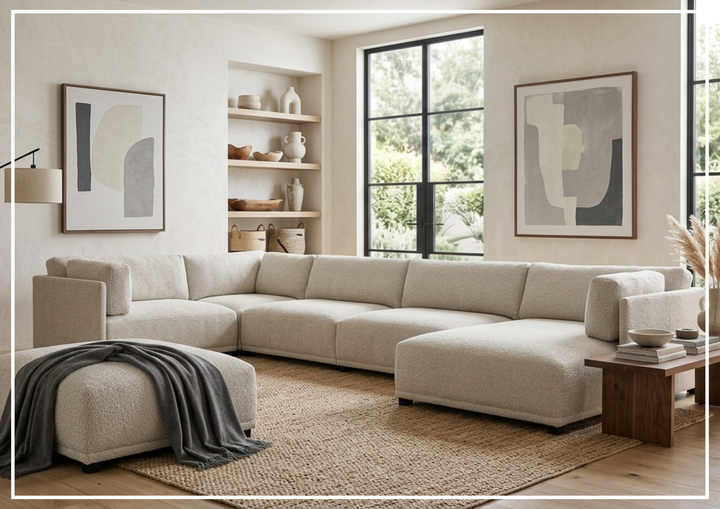 Bernhardt Parker Fabric Sectional With Chaise With Box-Edge Pillows - SOFABED