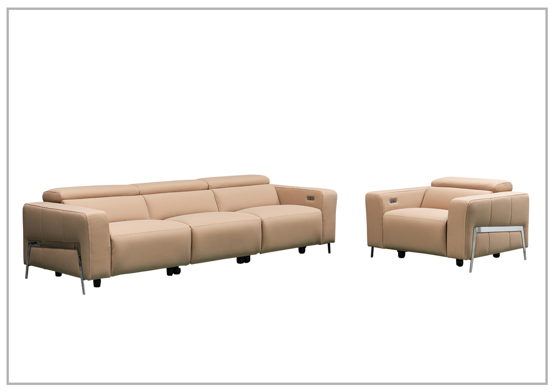 Prestigio 3-Seater Top Grain Stone Wash Leather Reclining Sofa
