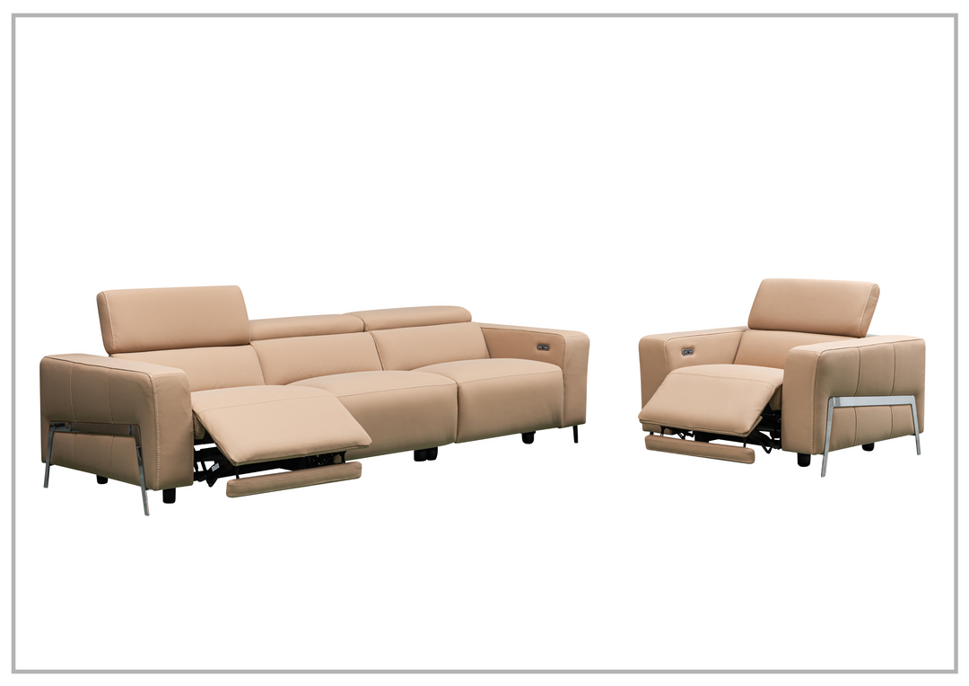 Prestigio 3-Seater Top Grain Stone Wash Leather Reclining Sofa