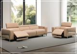 Prestigio 3-Seater Top Grain Stone Wash Leather Reclining Sofa Opened