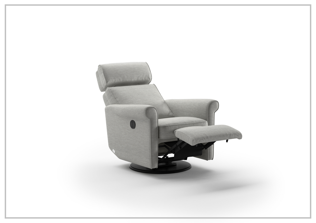 Rolled Fabric Power Recliner Chair with Adjustable Headrest