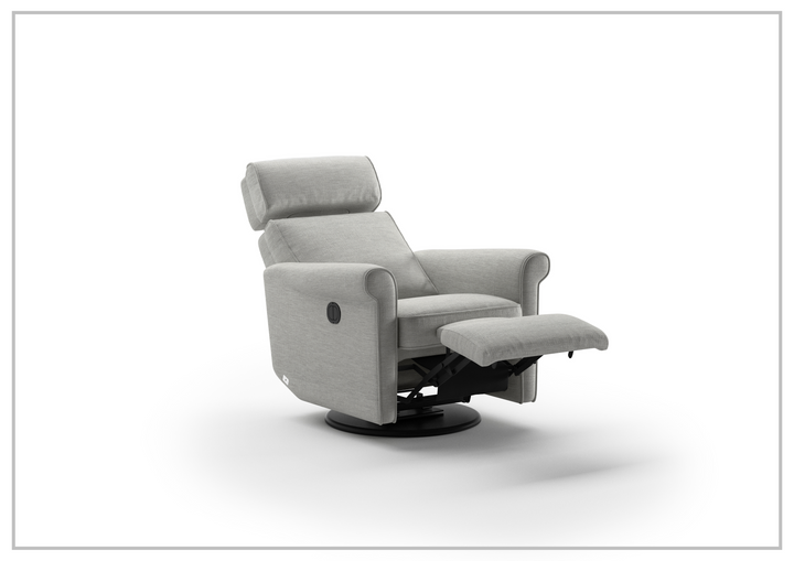 Luonto Rolled Fabric Power Recliner Chair with Adjustable Headrest-SOFABED
