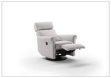 Rolled Fabric Power Recliner Chair with Adjustable Headrest