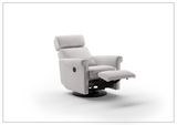 Luonto Rolled Fabric Power Recliner Chair with Adjustable Headrest-SOFABED