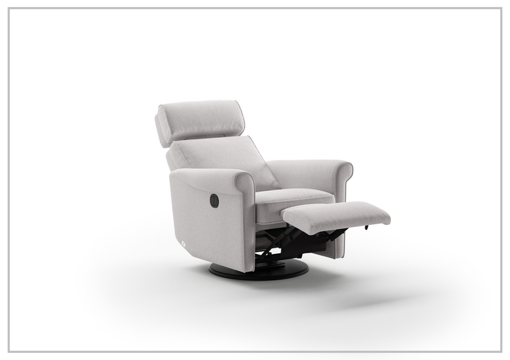 Luonto Rolled Fabric Power Recliner Chair with Adjustable Headrest-SOFABED
