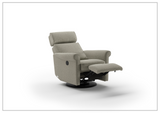 Luonto Rolled Fabric Power Recliner Chair with Adjustable Headrest-SOFABED