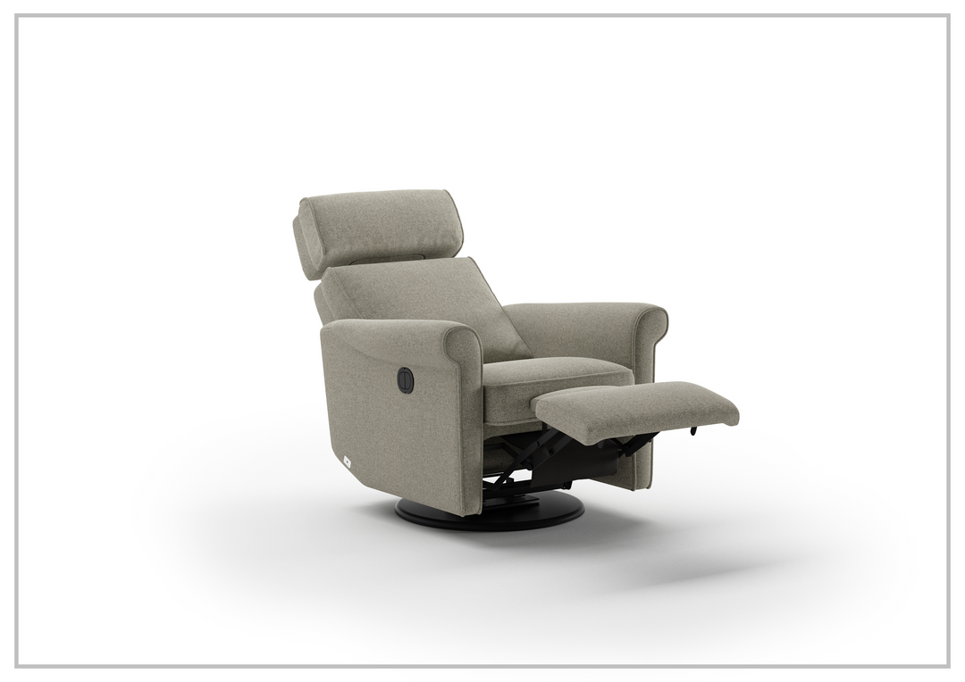 Luonto Rolled Fabric Power Recliner Chair with Adjustable Headrest-SOFABED