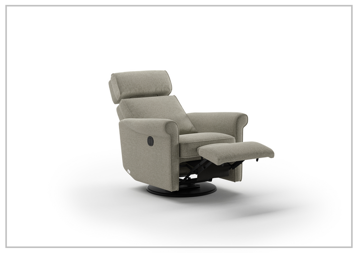 Rolled Fabric Power Recliner Chair with Adjustable Headrest