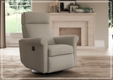 Luonto Rolled Fabric Power Recliner Chair with Adjustable Headrest-SOFABED