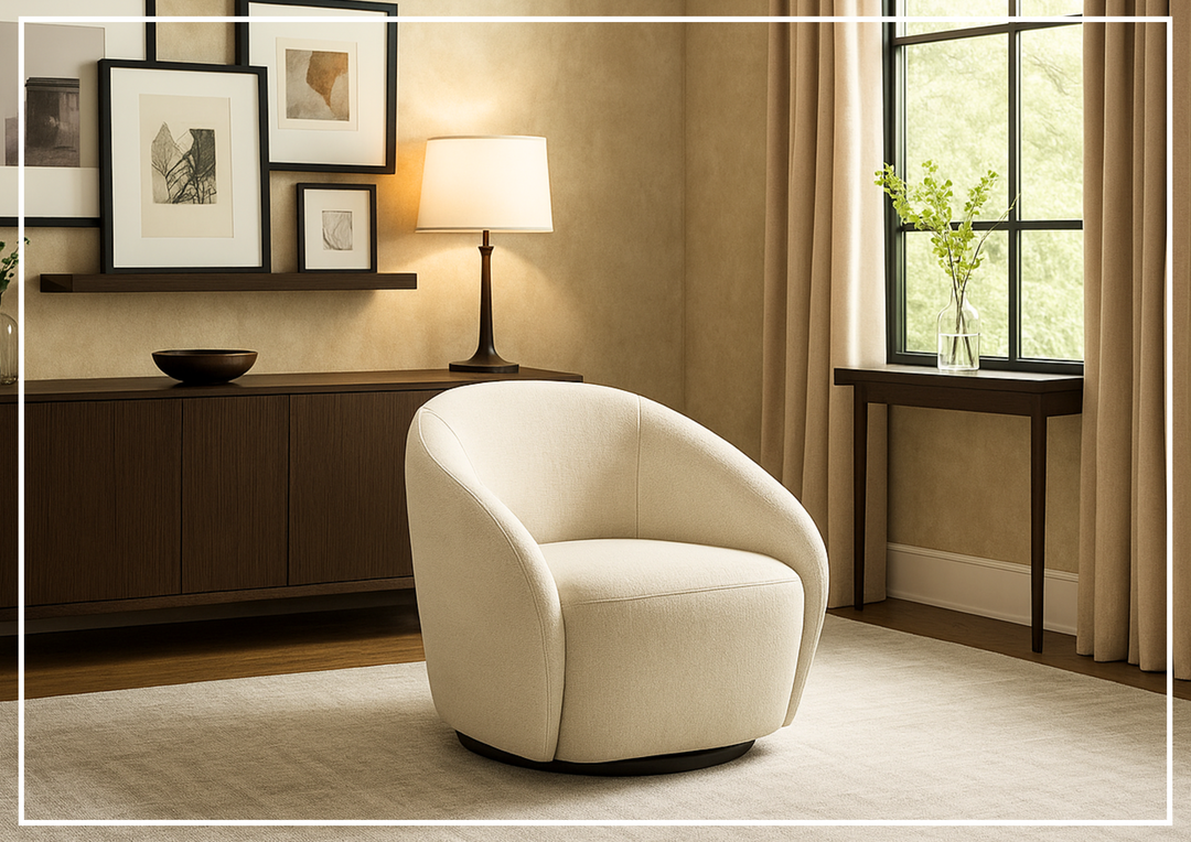 Luonto Regalia Fabric Swivel Accent Chair