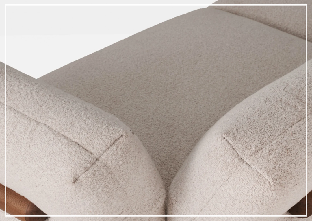Klaussner Rivello White Fabric Sofa with Sloped Arms and Metal Legs