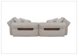 Klaussner Rivello White Fabric Sofa with Sloped Arms and Metal Legs