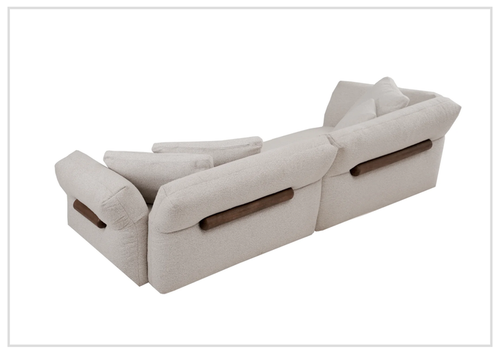 Klaussner Rivello White Fabric Sofa with Sloped Arms and Metal Legs