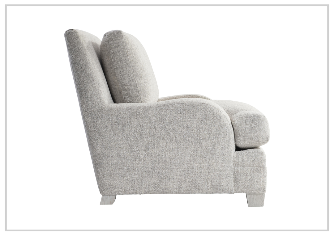 Bernhardt Rollins Fabric Chair With Shaped Track Arm and Throw Pillow