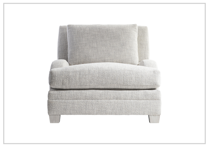 Bernhardt Rollins Fabric Chair With Shaped Track Arm and Throw Pillow